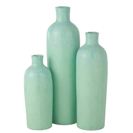J-Line Vaas Justine Terracotta Blauw Large