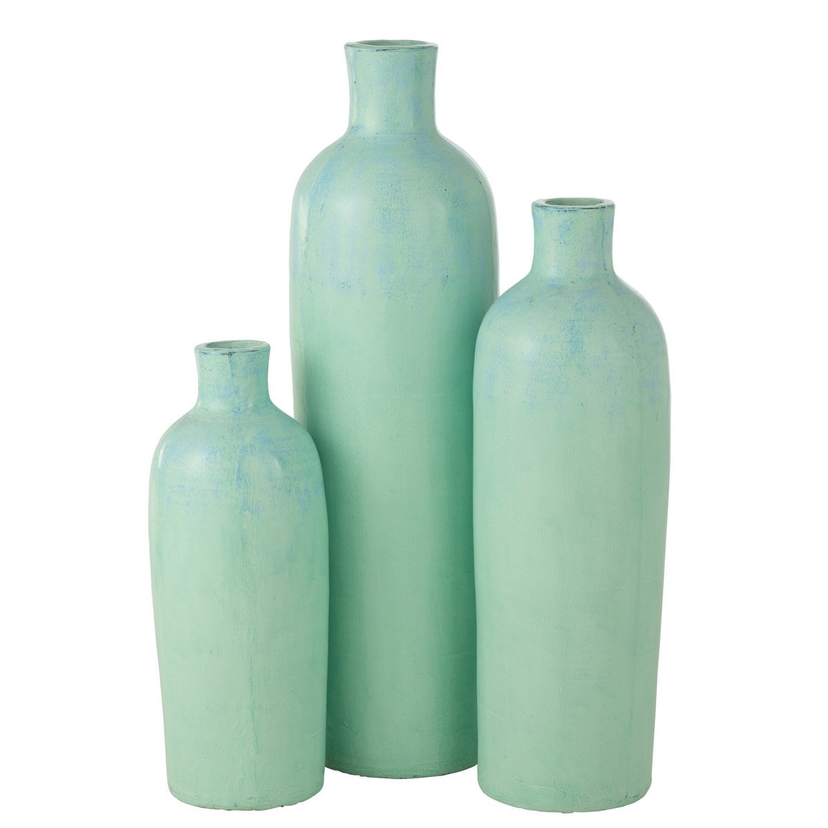 J-Line Vaas Justine Terracotta Blauw Large