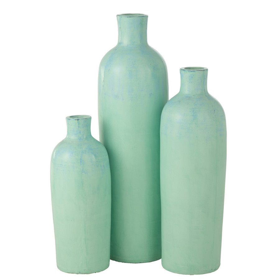 J-Line Vaas Justine Terracotta Blauw Large