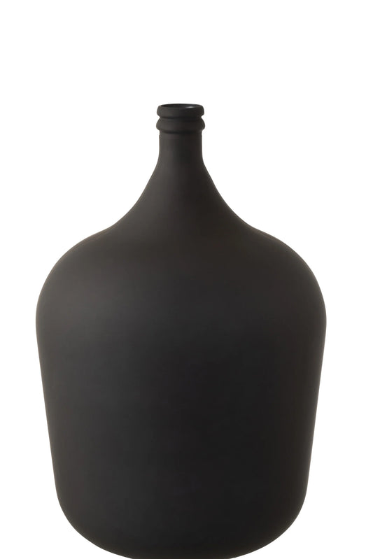 J-Line Vaas Karaf glas mat zwart 56 cm